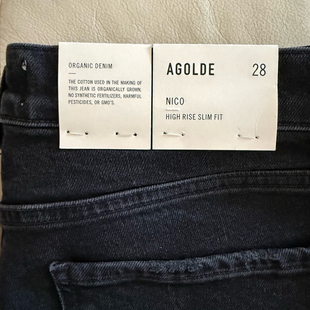 Agolde High Rise Slim Fit Jeans - light washed black-NWT